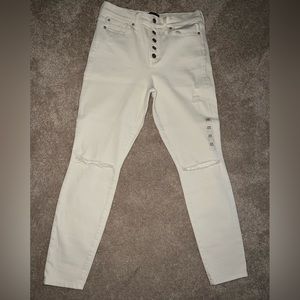 Gap White Skinny ripped Jeans.